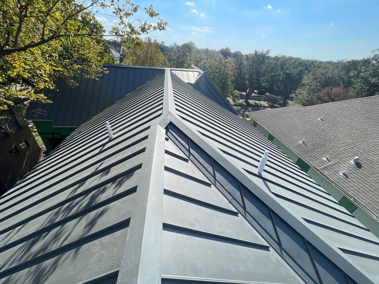Completed Emnova standing seam metal roof